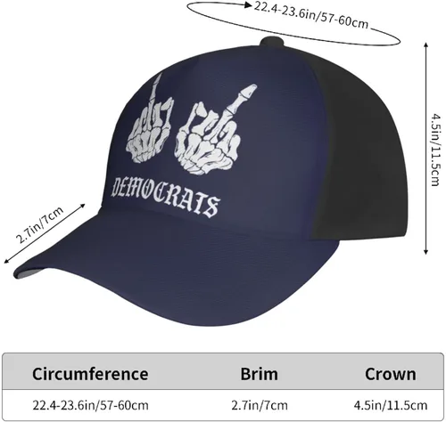 Vista 5 de Fuck Biden Democrats - Gorra de béisbol ajustable para hombres y mujeres, sombrero de Tucker para papá, color negro, Negro