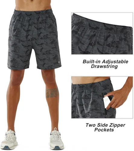 Vista 4 de NORTHYARD Pantalones cortos deportivos ligeros de secado rápido y de 7pulgadas para hombre, para senderismo, deportes, gimnasio, correr