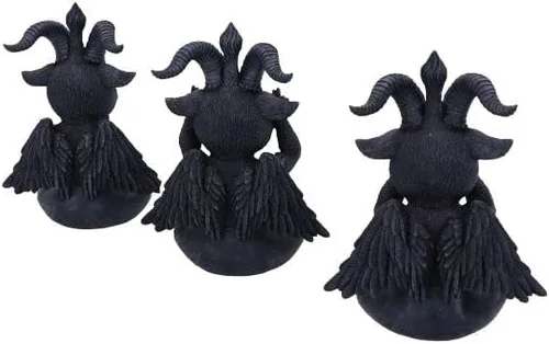 Vista 3 de Nemesis Now Cult Cuties Three Wise Baphoboo Negro 53in