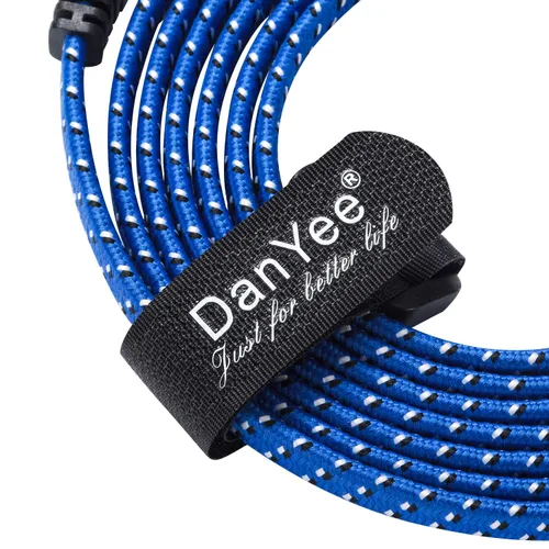 Vista 6 de Cable Ethernet Cat 7, DanYee, de nailon CAT7 de alta velocidad, profesional, chapado en oro, cables STP CAT 7 RJ45, cable Ethernet de 3 ft, 10 ft