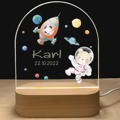 Vista 8 de Luz nocturna personalizada para bebés y niños, regalos personalizados con nombre, regalos de bautizo para niñas/niños, lámpara nocturna regulable