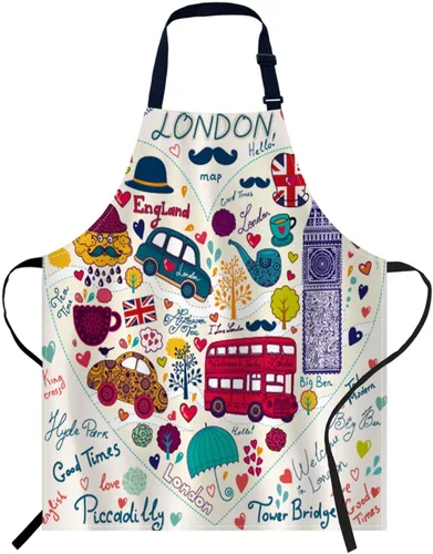 Vista 10 de oFloral Delantal para cocina casera 010, cute cats