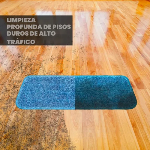 Vista 5 de Paquete de 3 cabezales de repuesto para mopa de cincha, mopas de microfibra para limpieza de suelos, mopa de pared con almohadillas lavables