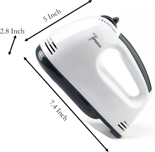 Vista 5 de Batidora de mano eléctrica, 7 velocidades de huevo y harina de mezcla automática con batidor para cocinar pan, pastel (1)