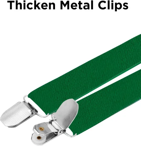 Vista 27 de habibee Color sólido para hombre en forma de Y con clips fuertes tirantes ajustables
