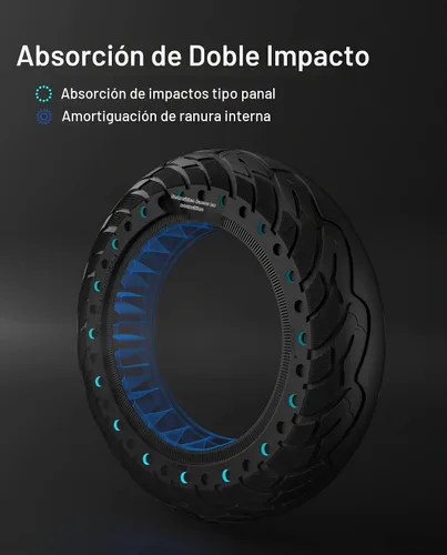 Vista 4 de stio Neumático de goma sólida de 10 x 2.5 pulgadas para Segway Ninebot MAX G30 G30P G30LP/Hiboy S2 Max, doble absorción de impactos