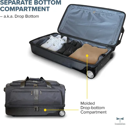 Vista 20 de Travolution Dance Bag with Garment Rack, 28 Inch Rolling Duffel With Wheels, Ideal for Competitions & Travel, Easy-assembly Lightweight Aluminum