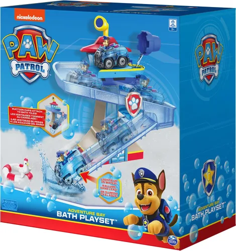 Vista 6 de Paw Patrol, Adventure Bay Juego de Baño con Vehículo de Chase con Luz, Juguete de Baño para Niños de 3 Años en Adelante