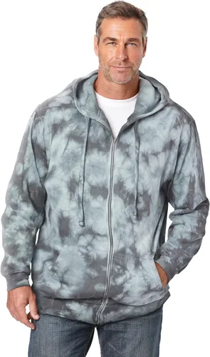 Vista 35 de KingSize - Chaqueta de forro polar con capucha y cremallera frontal para hombre Negro