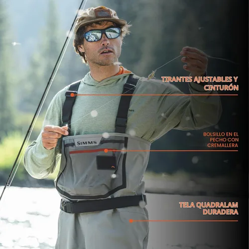 Vista 2 de Simms Men's Freestone Stockingfoot Fishing Waders, Smoke