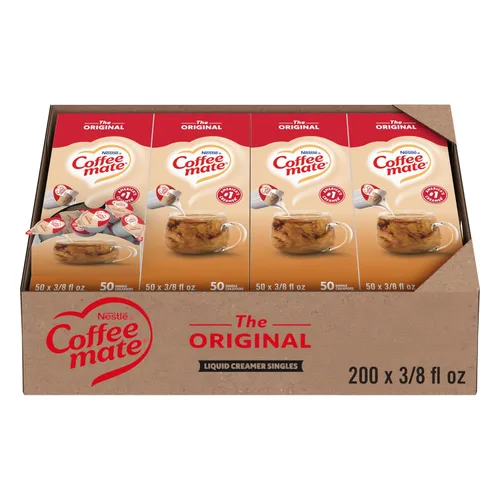 Vista 20 de Nestle Coffee mate Crema para café de sabor French Vanilla, crema líquida en envase individual, sin lácteos, sin refrigeración, 0.375 fl oz