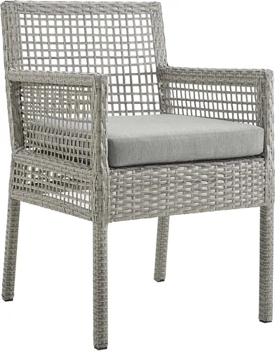 Vista 11 de Modway Aura Piece - Juego de mimbre para exteriores, gris gris
