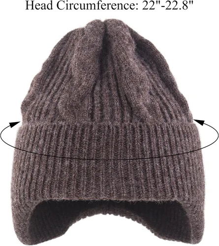 Vista 3 de Muryobao Gorro de invierno para mujer, cálido, suave, elástico y holgado