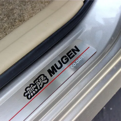 Vista 8 de W-POWER JDM Mugen - Protector de paso para umbral de puerta, protector de peldaños de acero inoxidable compatible con Honda Civic 2006-2011