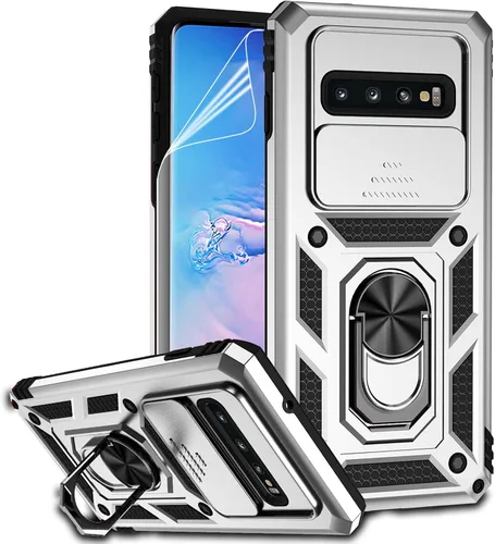 Vista 12 de Funda para Samsung Galaxy S10 con cubierta para lente de cámara, protector de pantalla HD, doble capa de grado militar, probada contra caídas