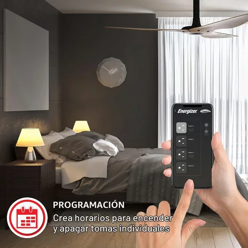 Vista 4 de Energizer Smart Wi-Fi 4 tomacorrientes 2 USB, 1200 julios, alimenta 4 artículos separados, dispositivos compatibles con carga, compatible