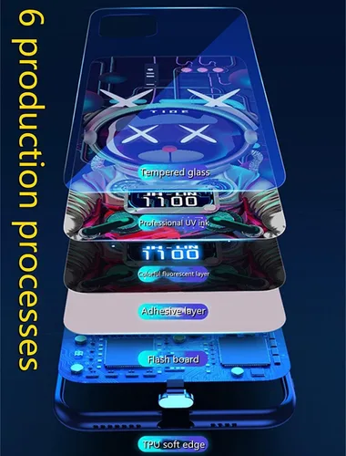 Vista 6 de YHan Fro - Funda protectora para iPhone 16, colorida y luminosa de vidrio templado, funda protectora para teléfono celular, una funda personalizada