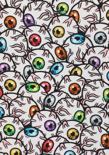 Vista 3 de Camisa para Adulto con Estampado de Ojos Multicolor