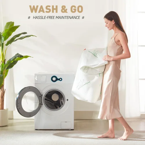 Vista 6 de Protector de colchón refrescante Twin - Funda de colchón de fibra de rayón 100% impermeable y silenciosa (39" x 75") Cama suave, transpirable