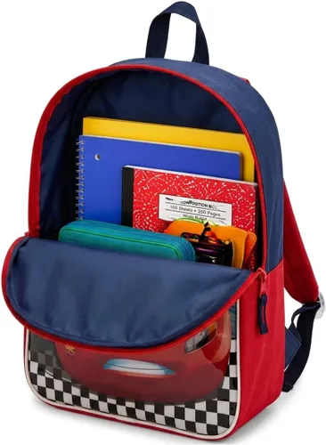 Vista 3 de Disney Cars - Mochila escolar para niños Carros azul