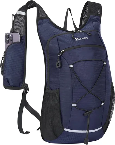 Vista 10 de Mochila pequeña de 15L para senderismo ligera Mochila de hidratación para hombres y mujeres, mochila de senderismo impermeable para viajes y ciclismo