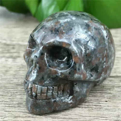 Vista 6 de TEAMWILL 2" Natural Flame's Stone Cuarzo Calavera Cristal Tallado a Mano Curación 1pc