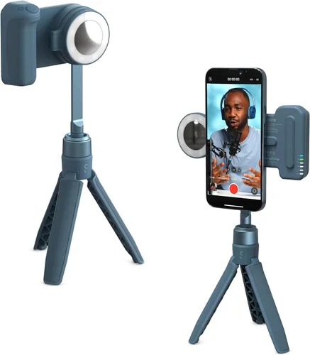 Vista 2 de ShiftCam SnapGrip Creator Kit para creadores de contenido, incluye SnapGrip, SnapLight, trípode SnapPod - Kit de vlogging para iPhone y Android