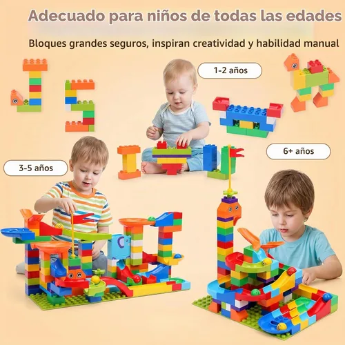 Vista 6 de Bloques de construcción Marble Run para niños de 3 a 8 años, juguete de construcción STEM de pista de catapulta