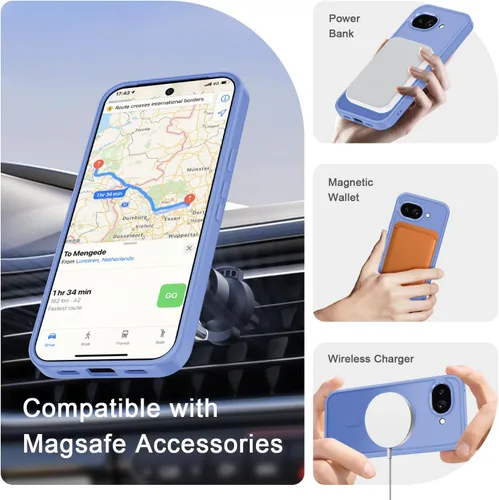 Vista 1461 de Funda para Google Pixel 10 Pro XL, cubierta magnética mate, color negro Fit for MagSafe, Screen Protector included, Shockproof Military Grade