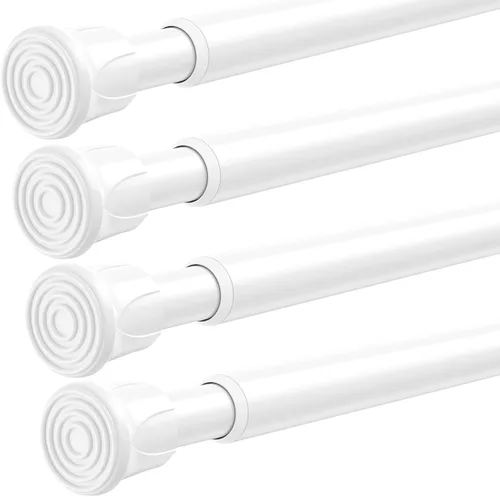 Vista 30 de Pack de 2 cortineros con resorte de tensión de 8 a 12.5 pulgadas, cortineros mini DIY sin necesidad de perforación para ventanas delgadas, armarios