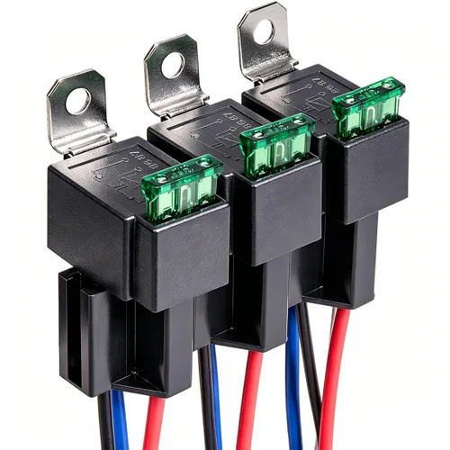 Vista 8 de Gebildet Caja de fusibles y relés de 12 V con 5 pines JD1914 40A relé y 1 relé de 4 pines 6 fusibles ATC/ATO, caja de relé de fusibles impermeable