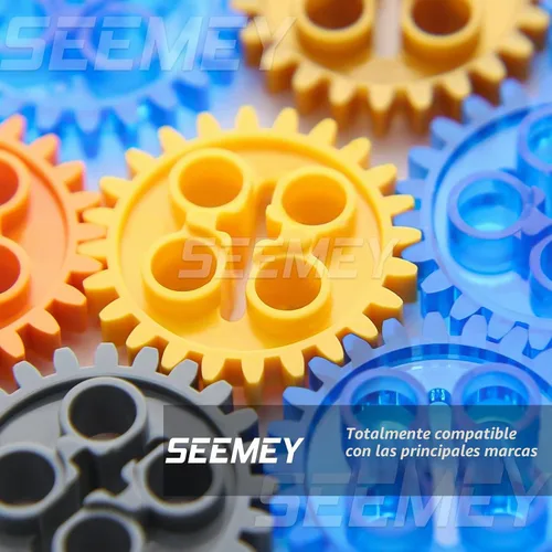 Vista 2 de SEEMEY - Juego de accesorios de bloques de construcción de 791 piezas compatibles con la marca L MOC Technic Parts, Including Cars Gears Axles