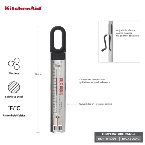 Vista 2 de Termómetro curvo para caramelos y freír profundo KitchenAid