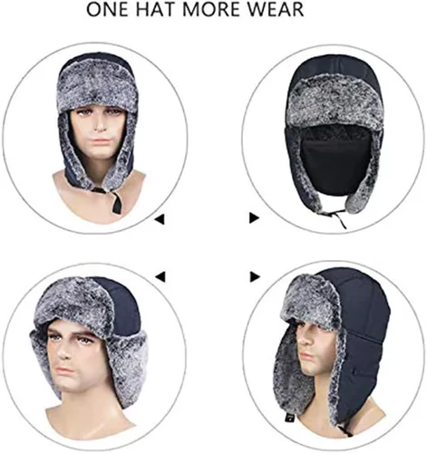 Vista 7 de Womens Eskimo Windproof Winter Trapper Trooper Hats Ushanka Russian Aviator Warm hat Ear Flaps