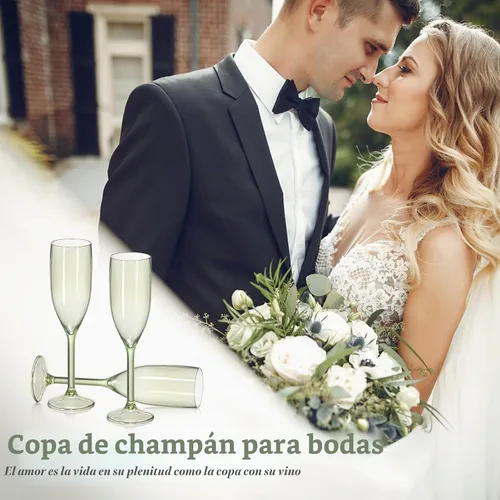 Vista 4 de XUWAIDSGN Copas de vino de plástico reutilizables, 10 unidades, copas de vino de plástico vintage a granel, copas de bar de mimosa, copas de barra