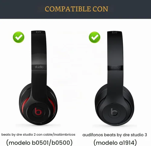 Vista 2 de Studio 2 - Diadema similar a la banda de arco original B0501, accesorios compatibles con Beats de Dr. Dre Studio2 con cable/inalámbrico