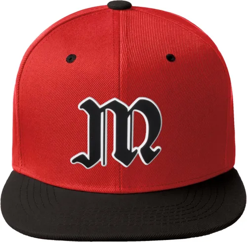 Vista 1029 de Daxton Gorra clásica con visera de billete plano con letras del alfabeto inglés antiguo de la A a la Z