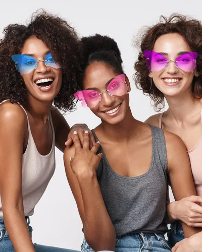 Vista 4 de 20 pares de lentes de sol de mariposa sin montura de mariposa, gafas de sol vintage con marco de metal, gafas de sol divertidas para adultos