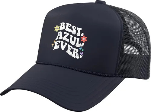Vista 11 de Retro Groovy Best Azul Ever First Name Mother's Day Girl Trucker Hat with Adjustable Mesh Back