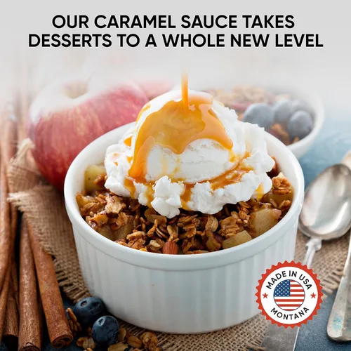 Vista 5 de King's Cupboard Salsa de caramelo crema - La salsa perfecta para helado, salsa de frutas, cobertura de postres, llovizna de caramelo para café, sin