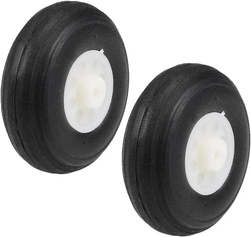 Vista 9 de uxcell Juegos de neumáticos y ruedas para avión RC, neumático de esponja de PU con cubo de plástico, 1.25 "2 piezas