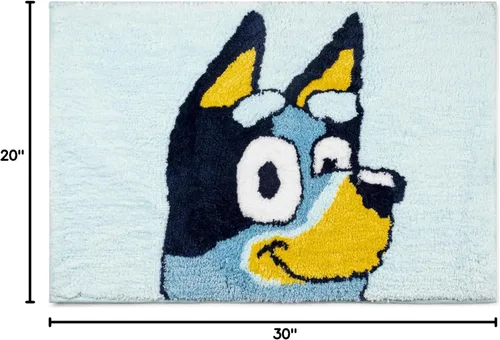 Vista 3 de Jay Franco Bluey - Alfombra de baño para niños, suave, antideslizante, lavable a máquina, color azul, 20 x 30 pulgadas