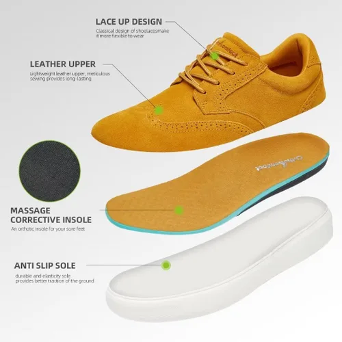 Vista 5 de Men's Orthopedic Fashion Sneakers with Arch Support Plantar Fasciitis Walking Shoes for Flat Feet, Comfortable Casual Flat Feet Orthotic Shoes for