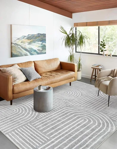 Vista 28 de Lahome Alfombras lavables abstractas, alfombra azul de 4 x 6 pies para dormitorio, guardería, suave, antideslizante, moderna, alfombra ultradelgada