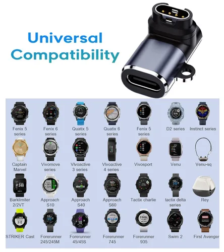 Vista 5 de sweguard Garmin - Adaptador de cargador de reloj en ángulo recto, paquete de 2 cables USB tipo C de carga para Garmin Fenix 8 7 7S 7X 6S 6 6X 5S 5