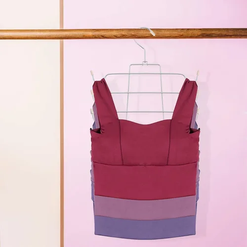 Vista 2 de DOITOOL 2 piezas de colgador sin mangas, ganchos multifuncionales para organizador de armario, perchas que ahorran espacio para camisetas sin Beige