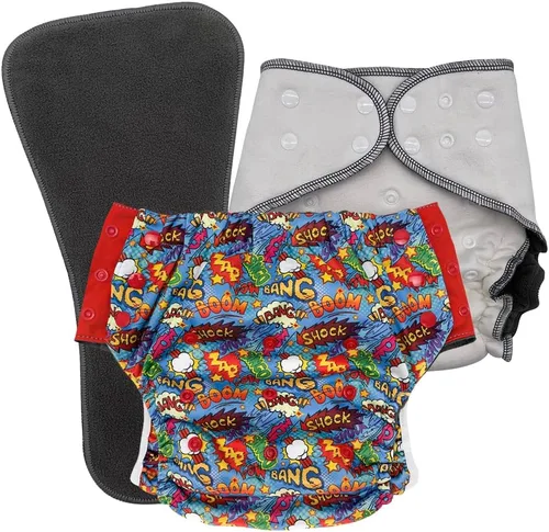 Vista 13 de EcoAble Juego de pañales de tela nocturna para niños grandes, de 6 a 16 años Bragas protectoras para necesidades especiales para incontinencia