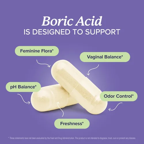Vista 2 de Supositorios de ácido bórico para mujeres de 600 mg Equilibrio de pH, olor vaginal y picazón Higiene femenina y apoyo de salud íntima Ácido