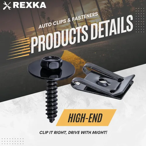 Vista 8 de Rexka Juego de 10 juegos M4.2 Universal Fender Liner Engine Splash Shield Hex Head Tornillo y Tuerca U Kit para GM Chevy Ford Buick Jeep Chrysler