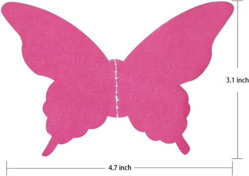 Vista 6 de Guirnalda de mariposas 3D de 36 pies, serpentina colgante de papel degradado rosa para bodas, fiestas de cumpleaños, baby shower, decoración